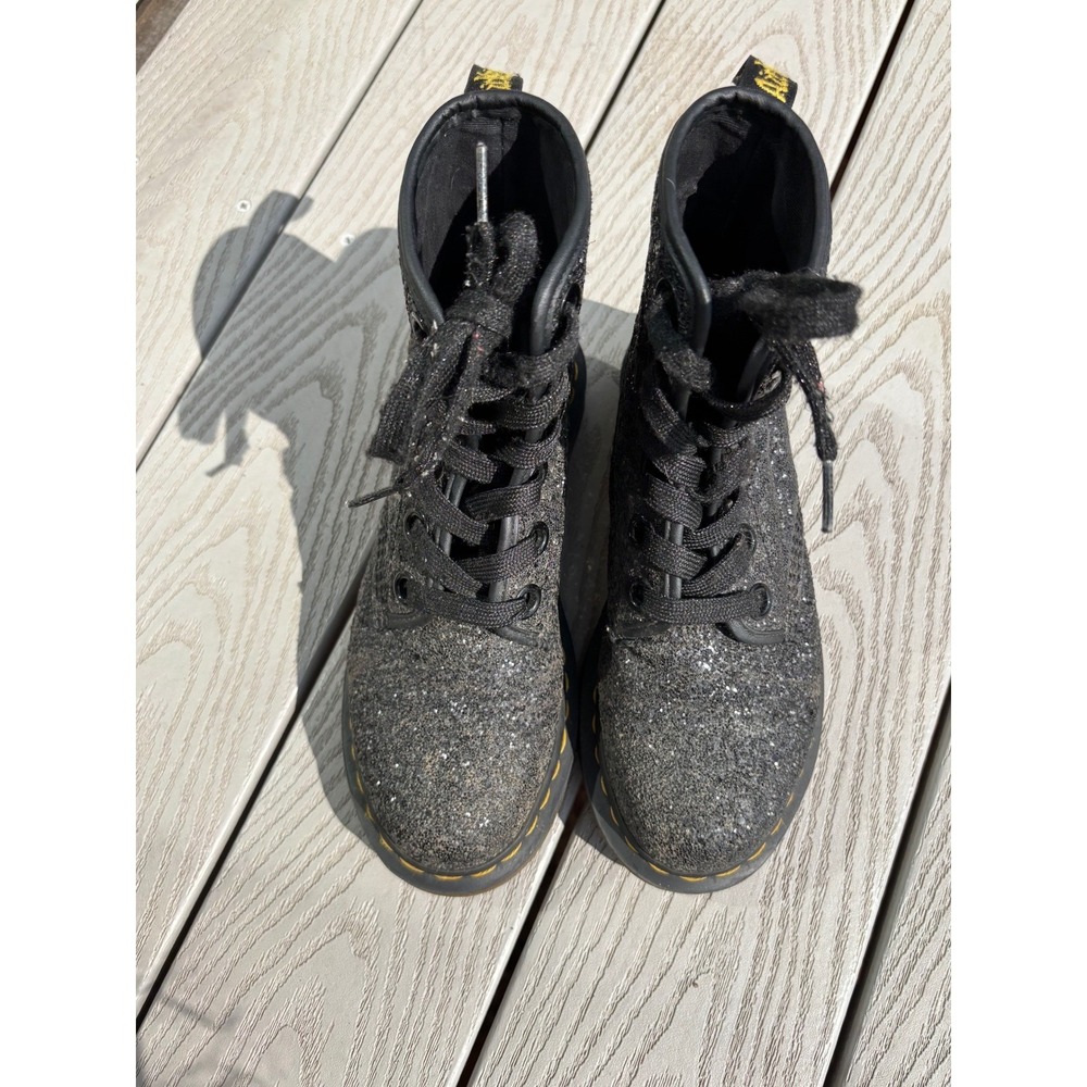 Dr. Martens 1460 Farrah Glitter Lace Up Ankle Boots Combat Black Women's US 7 - Picture 7 of 10